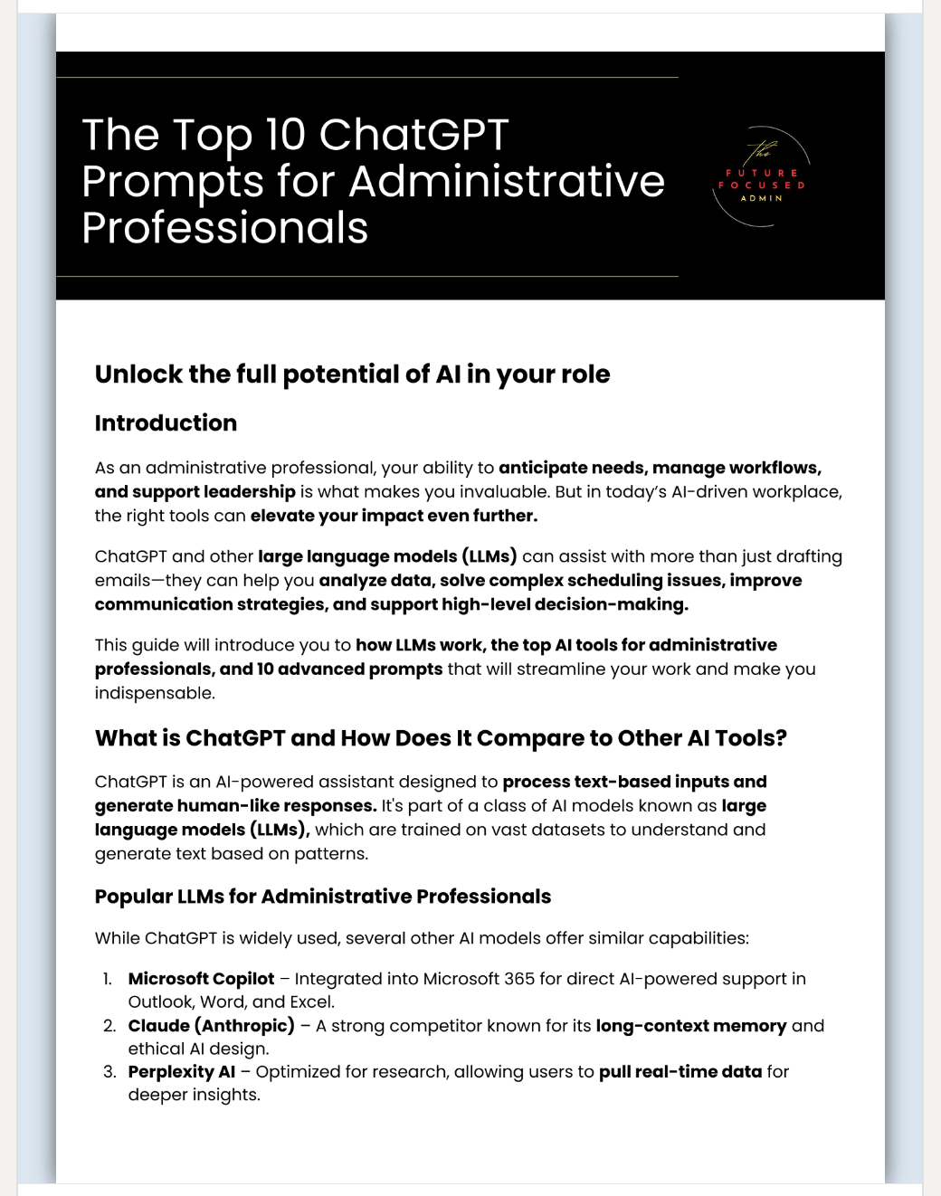 Top 10 ChatGPT Prompts for Admins